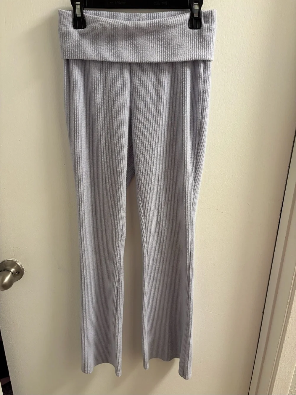 Old Navy Girls XL 14-16 Purple Ribbed Foldover Flare Yoga Pants Leggings